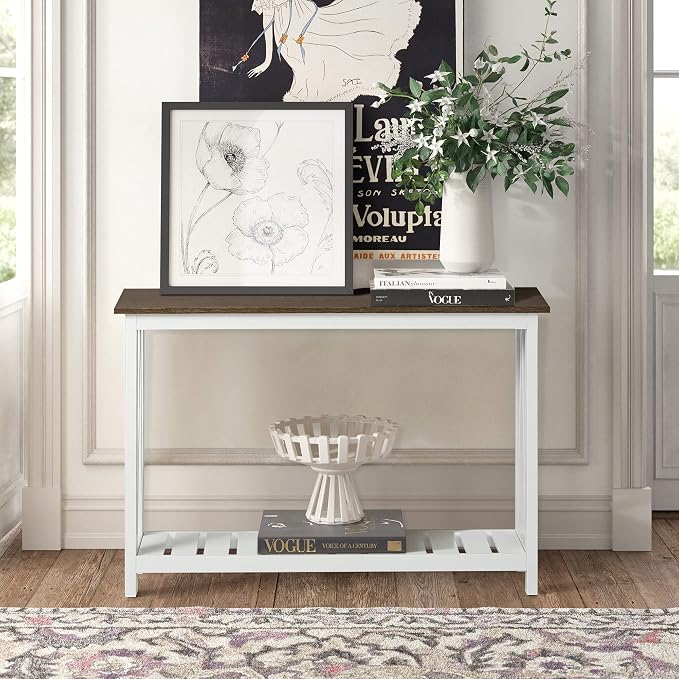 ChooChoo Farmhouse Console Table, Rustic Vintage Narrow Sofa Table - Image 7