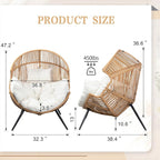 Vongrasig Outdoor Wicker Egg Chair PE Rattan Chair - Image 6