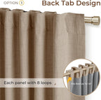 INOVADAY Extra Wide 100% Blackout Linen Curtains 102x90 Burlywood Birch | Linen - Image 3