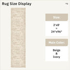 Soalmost Runner Rug 2x8 Washable Non-Slip Hallway Kitchen Runners Beige | Stain - Image 4