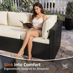 Aoxun Patio Furniture Set 5-Piece, Outdoor Sectional Sofas - Image 4
