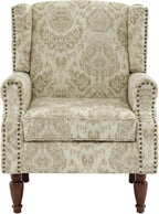 Pia Ricco Set of 2 Floral Accent Chairs, High Back Upholstered Armchairs - Image 6