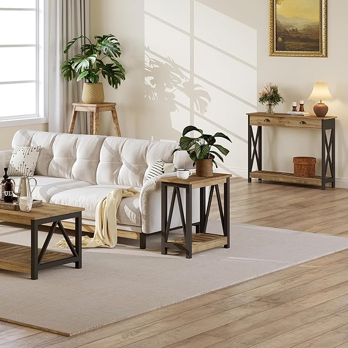 ChooChoo Farmhouse End Table, Narrow Side Table, Slim End Table - Image 2