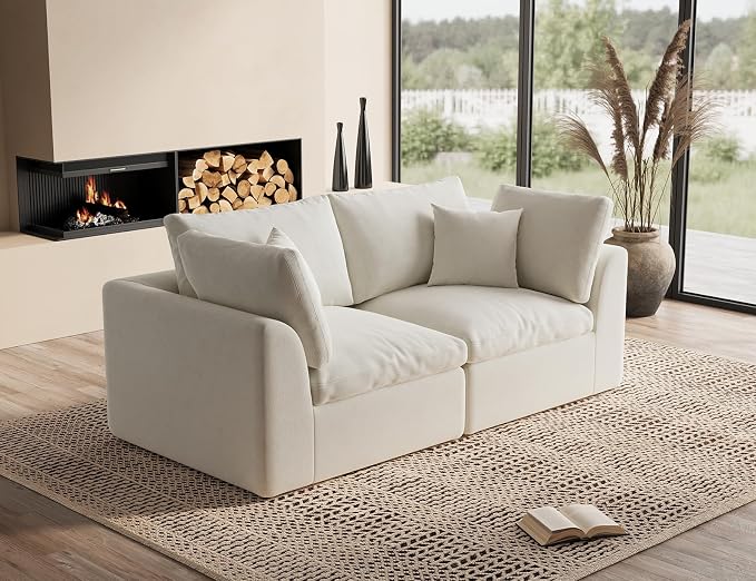 ohllob 78.9" Loveseat Sofa, Cloud Boneless Couches by Ohllob
