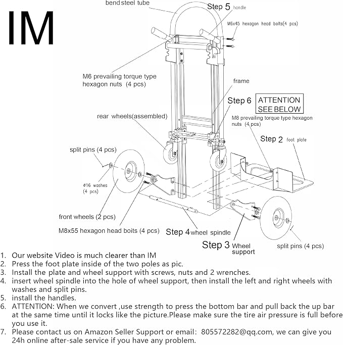 Silver Convertible Hand Truck Dolly Cart - Image 3
