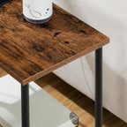 HOOBRO Side Table with Charging Station, Small End Table with USB Port and - Image 9