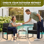 Flamaker 3 Pieces Outdoor Patio Wicker Furniture Set, Modern Rattan Chair - Image 7