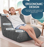 Hobestluk Bean Bag Chair with Memory Foam Ultra Soft Faux Fur Fabric Ergonomic - Image 4