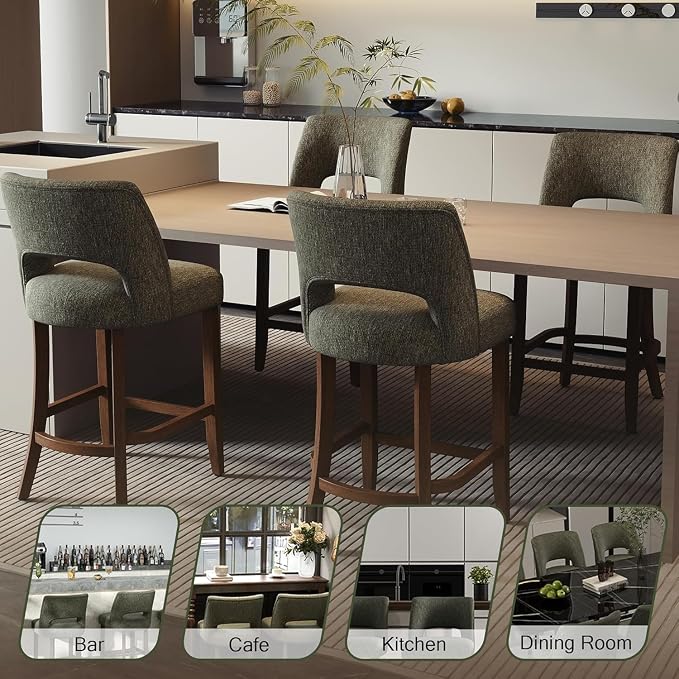 VKNOW Bar Stools Set of 2, Modern Counter Stools - Image 9
