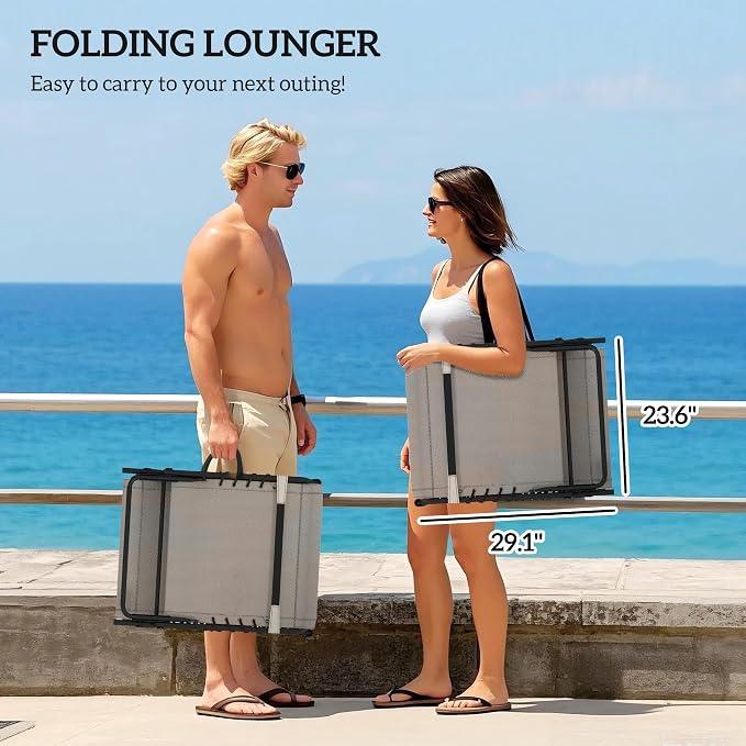 Outsunny Chaise Lounge Chair Outdoor Set of 2, 5-Position Adjustable Outdoor - Image 6