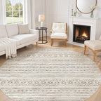cotiled 8x8 Round Rug 8ft Circle Living Room Boho Area Rugs | Solve Modern by COTILED