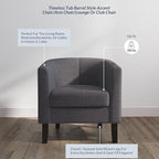BELLEZE Living Room Chairs Set of 2, Linen Round Accent Barrel Chairs, Club Tub - Image 4