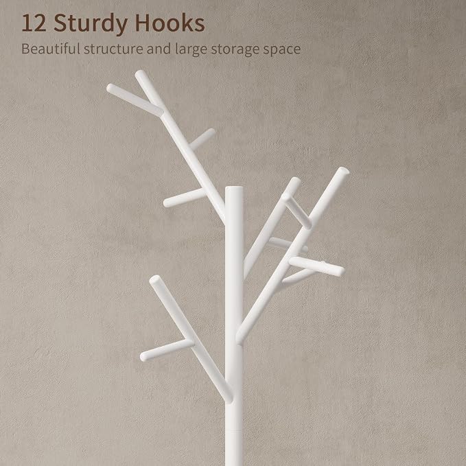 Muwuele Coat Rack, Solid Wood Coat Rack Freestanding - Image 7