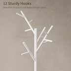 Muwuele Coat Rack, Solid Wood Coat Rack Freestanding - Image 7