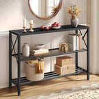Hoctieon Industrial Console Table, 3 Tier Entryway Table, Hallway Table by Hoctieon