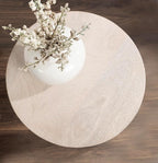 Kate and Laurel Dahl Wooden Round Drink Table; 12 x 23; Whitewash; Transitional - Image 6