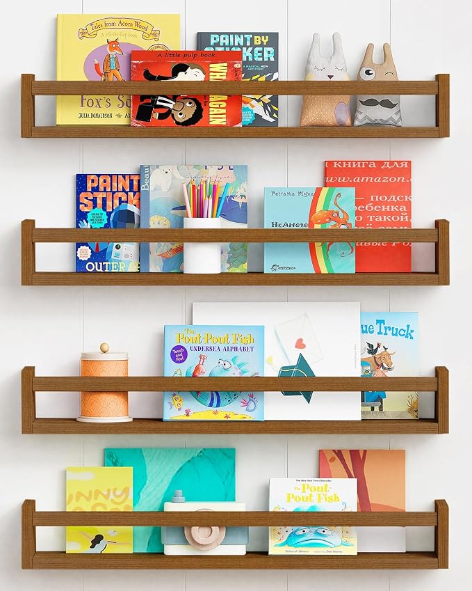 Forbena 24 Inch Wooden Floating Nursery Book Shelves by Forbena