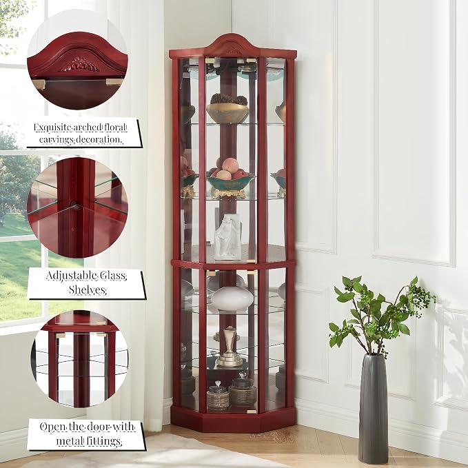 Glass Corner Display Cabinet - Image 4