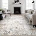 10x14 Area Rug Living Room: Modern Washable Indoor Carpet Brown | by FXRHLP