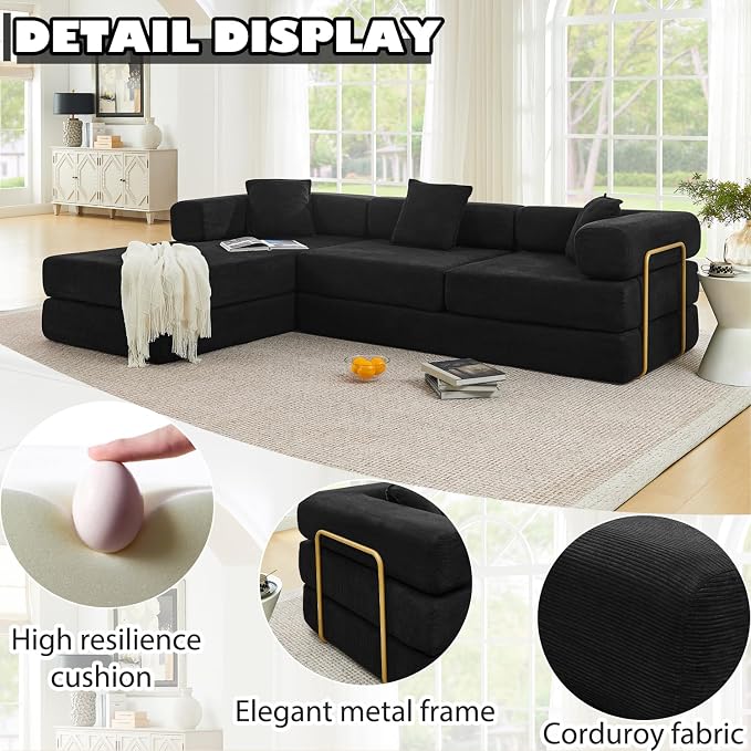 HANXIN 108" Modular Sectional Sofa, Futon Convertible Sofa Bed, Oversized - Image 5