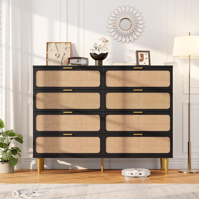 GarveeHome Rattan 8 Drawer Dressers by GarveeHome
