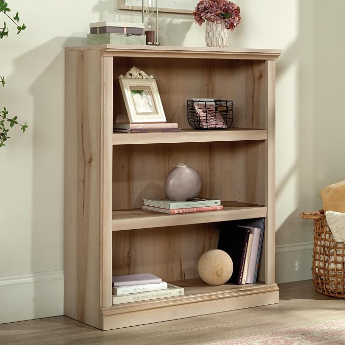 Sauder Miscellaneous Storage 3-Shelf Display Bookcase, Pacific Maple Finish - Image 2