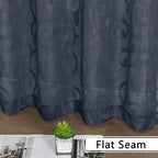 Furman Navy Blue Semi Sheer Curtains 72 inches Long - Image 7