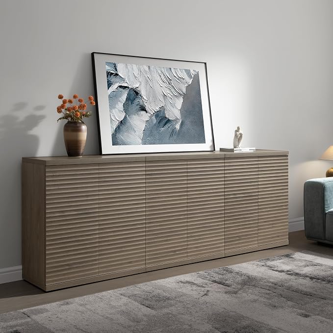 SICOTAS Buffet Cabinet with Storage Accent Sideboard Modern Credenza with Doors - Image 7