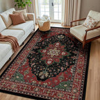 RELEANY Washable Area Rug, Water Repellent, Pet Friendly, Vintage Floral Boho by RELEANY
