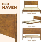 Acacia Haven King Wooden Bed Frame, 100% Solid Wood Platform Bed - Image 9
