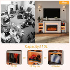 80" LED Lights Electric Fireplace - Image 4