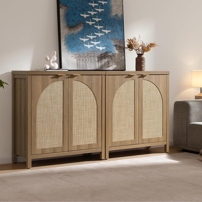 SICOTAS Rattan Sideboard Buffet Cabinet - Image 3