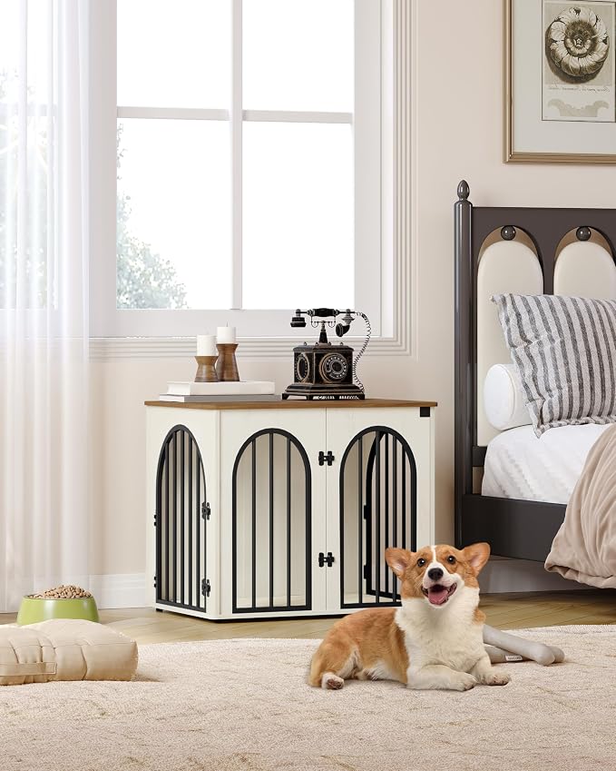 Hzuaneri 26.8'' Wooden Dog Crate Furniture, Indoor Dog Kennel Dogs Cage - Image 3