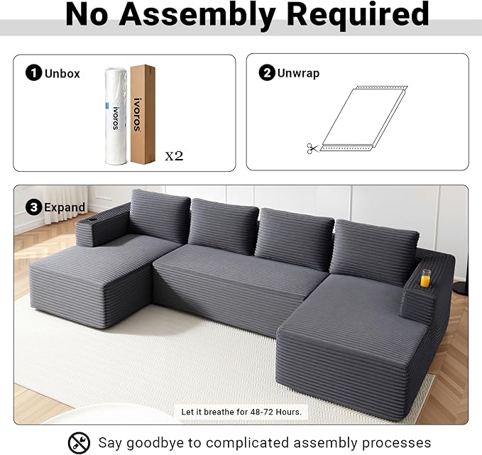 124" Oversized Sectional Couches - Image 6