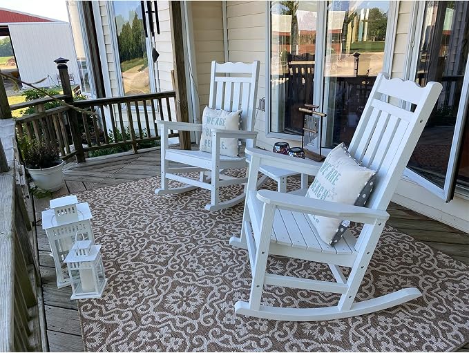 Stoog Set of 2 Outdoor Rocking Chairs, HIPS Plastic Porch Rocker - Image 2