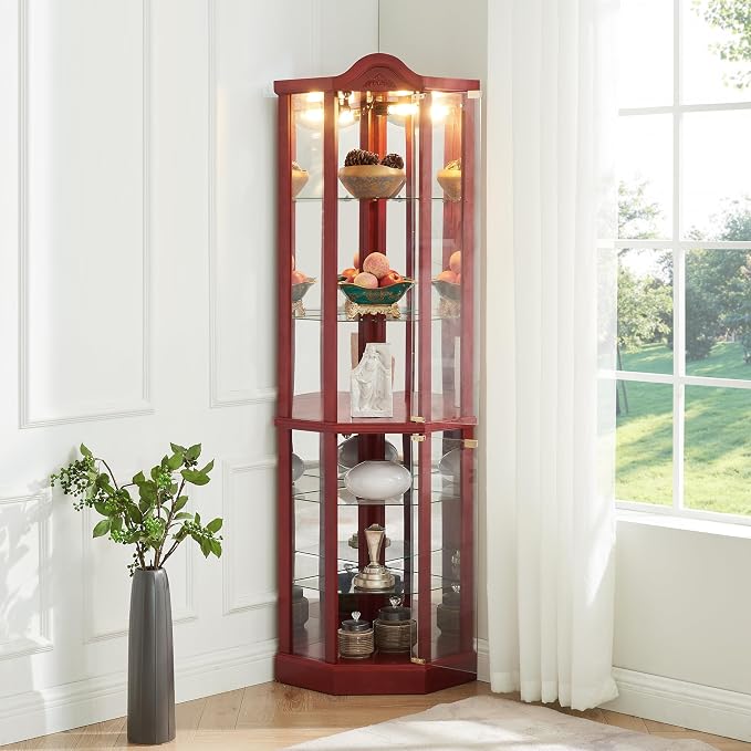Glass Corner Display Cabinet by NALLBEIRRAA