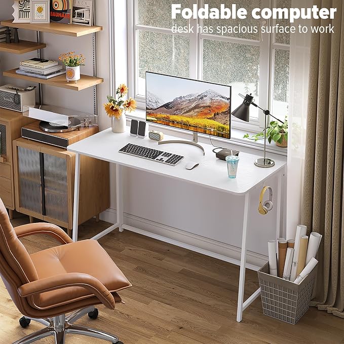 WOHOMO Folding Desk, 47.2" Foldable Computer Desk - Image 4