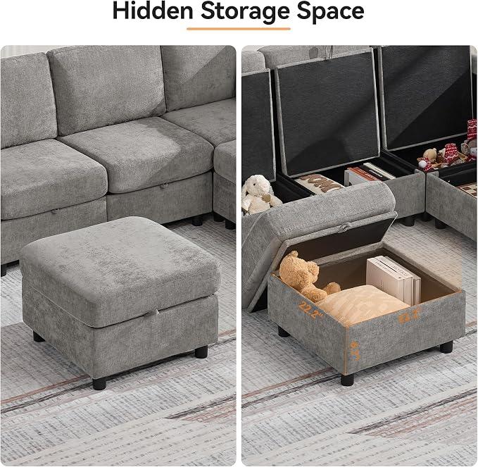 104'' V Shaped Modular Sofa, Sectional Couch - Image 7