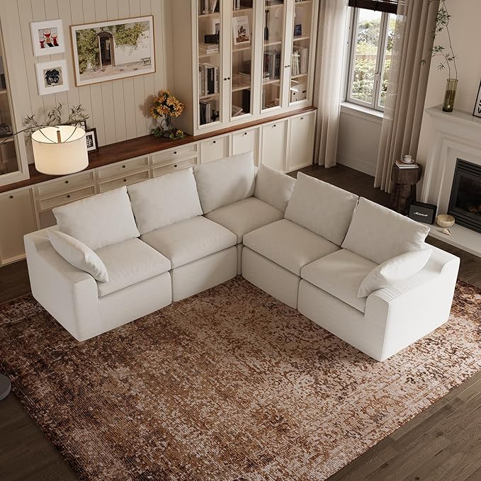 Novilla 104.3" Modular Cloud Couch, Modern Sectional Sofa by Novilla