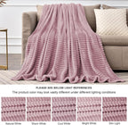 BEDELITE 3D Ribbed Berry Purple Fleece Throw Blanket - Image 6