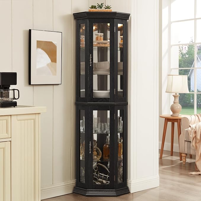 Glass Corner Display Cabinet - Image 2