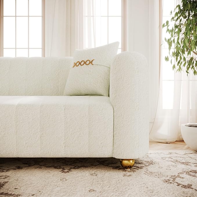 83.46" Fabric Couch for Living Room, Cute Modern Sofa - Image 4