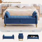 66'' King Size Storage Bench for Bedroom, Teddy Boucle End of Bed Benches for - Image 8