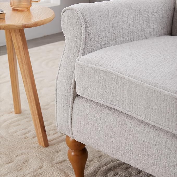 Upholster Accent Armchair & Side Table 2-Piece Set, Chenille Vintage Style - Image 6