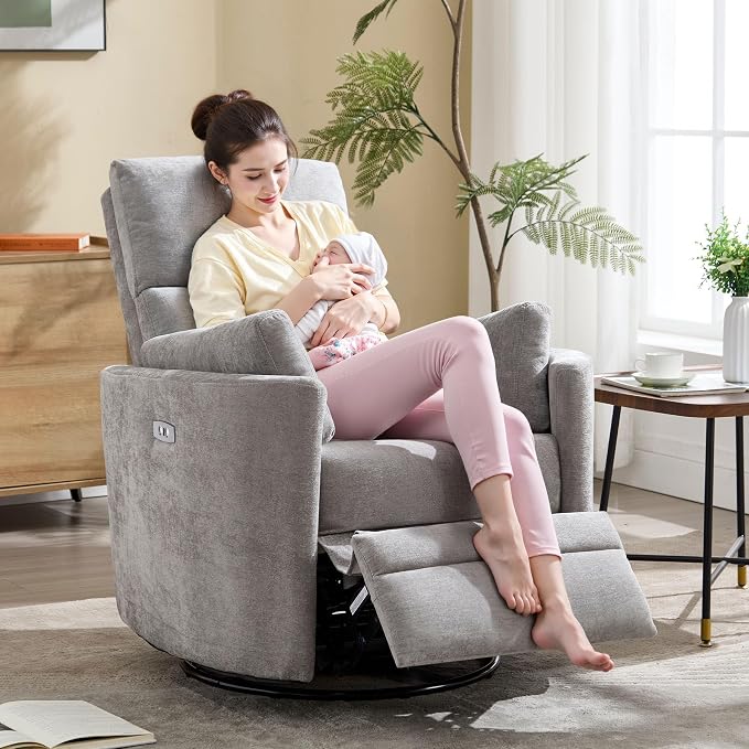 Power Recliner, Nursery Swivel Glider Rocking Chair by choairy