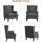 Accent Chair for Living Room, Mid Century Modern Upholstered Armchair, Wingback - Image 9