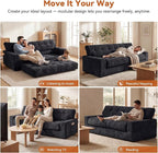 MONVANE 75.6" Convertible 3 Seater Sofa, 2-in-1 Boneless Sleeper Sofa Bed - Image 4
