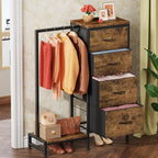 HIGDBFE Dresser with Hanging Rack, 4 Drawers Small Closet - Image 2