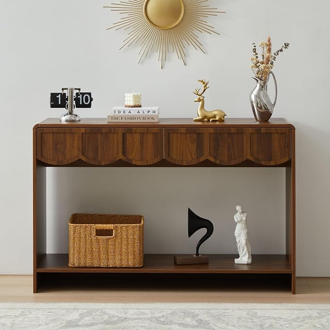 ORRD Console Table with Drawers, Mid-Century 43 Inches Narrow Entryway Tables - Image 3