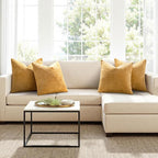 MIULEE Soft Decorative Chenille Pillow Covers Gold 18x18 Pack of 4 | Modern - Image 4